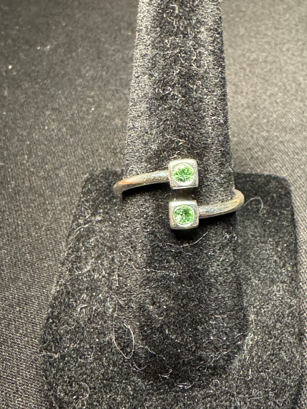 925 Sterling Silver Alex & Ani Emerald Ring Size 5.5